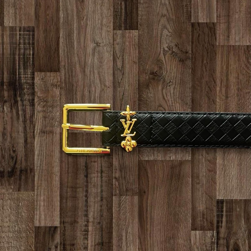 Black and Gold Leather Belt